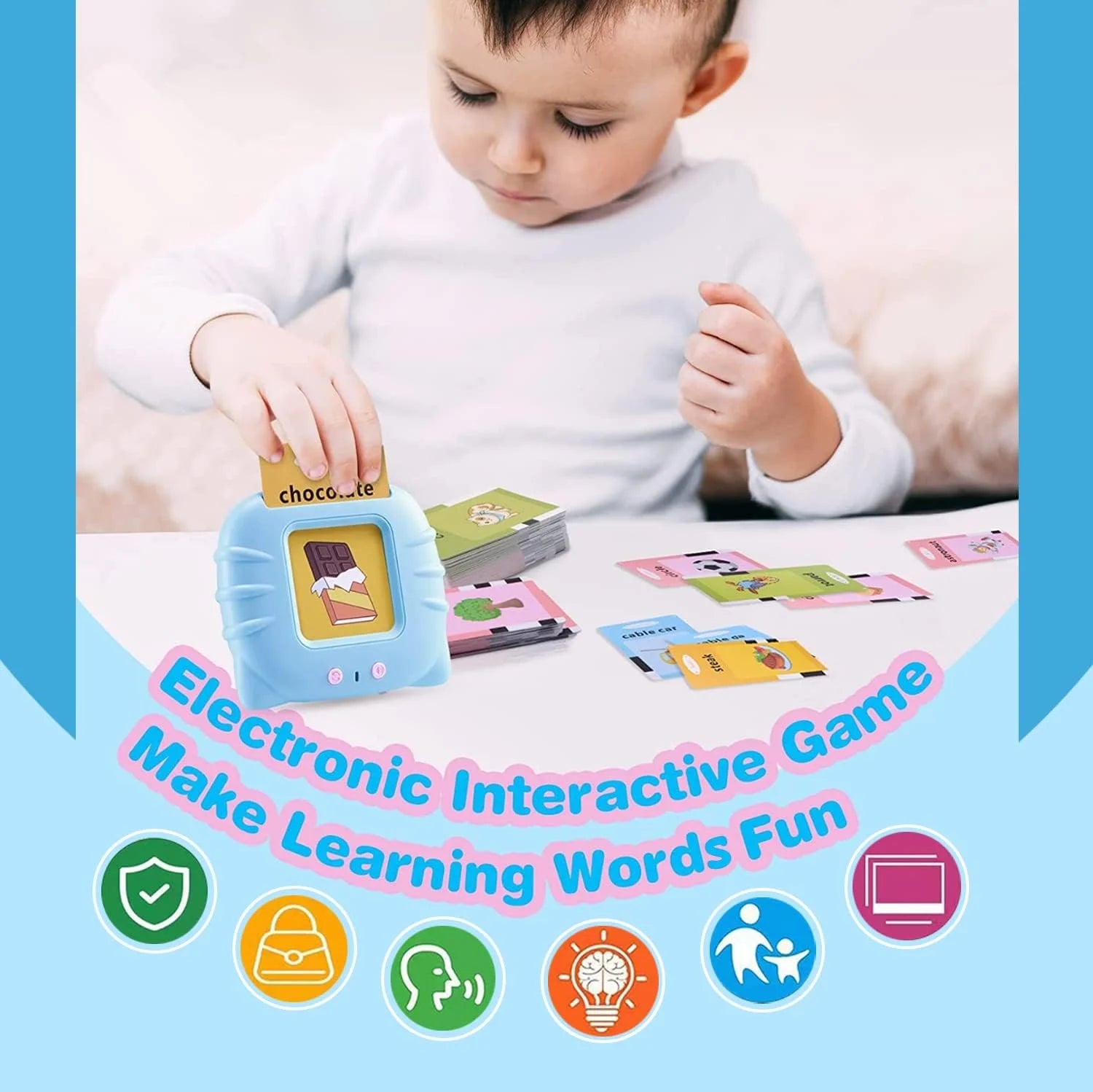 Talking Flash Cards Learning Toys Speech Therapy Toys Autism Toys Games 224 Sight Words with Sound Effect Birthday Gifts
