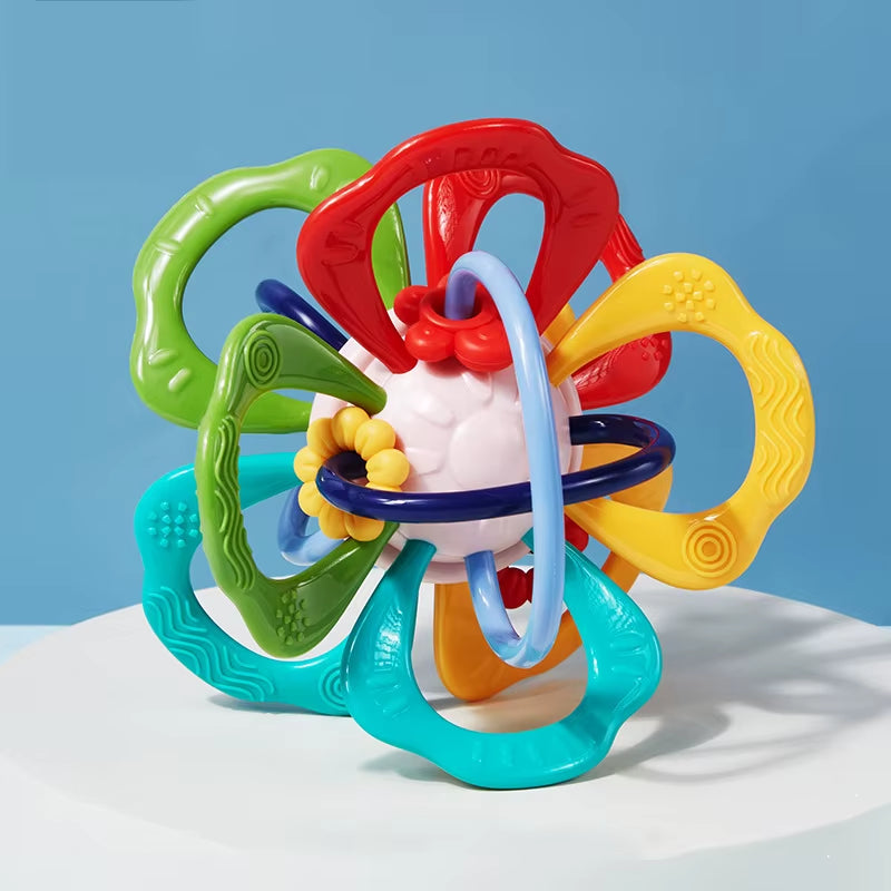 Montessori Toys Baby 0 12 Months Rattles Grasping Ball Infant Silicone Teethers Toy Sensory Activity Development Toys for Babies