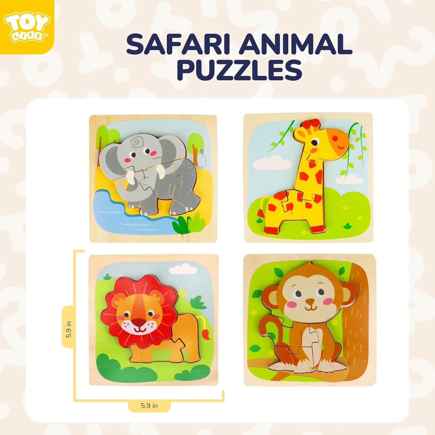 Wooden Puzzles for Toddlers 2-4, Toddler Montessori Toys for 1 2 3 Year Old Boys Girls, Animals Wood Jigsaw Puzzles, Educational Learning Toy Kids Puzzle, Best Gifts for Baby Age 1-3 2-4