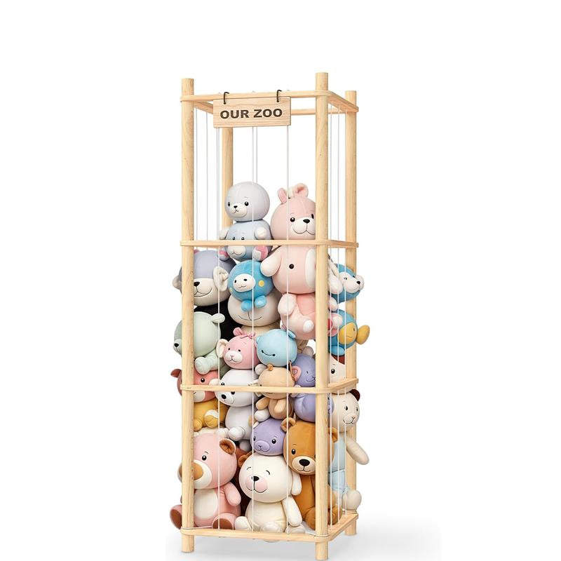 Organizer, Wooden Cute Zoo Toy Holder for Toddler Rooms, Playrooms & Bedrooms