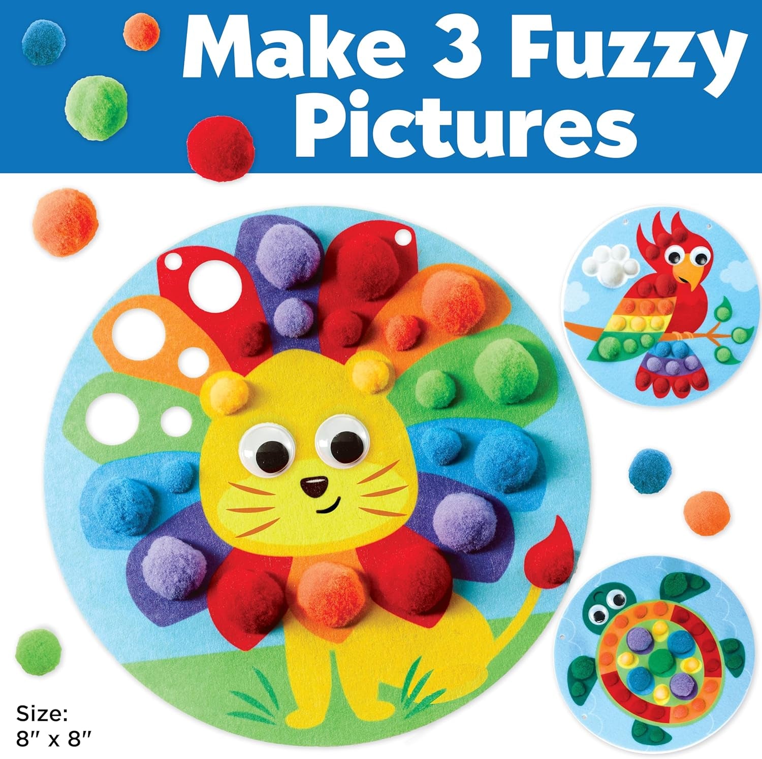 Pom Pom Pictures: Animals - Preschool Learning Activities, Sensory Toys for Toddlers, Toddler Arts and Crafts (Ages 3+)