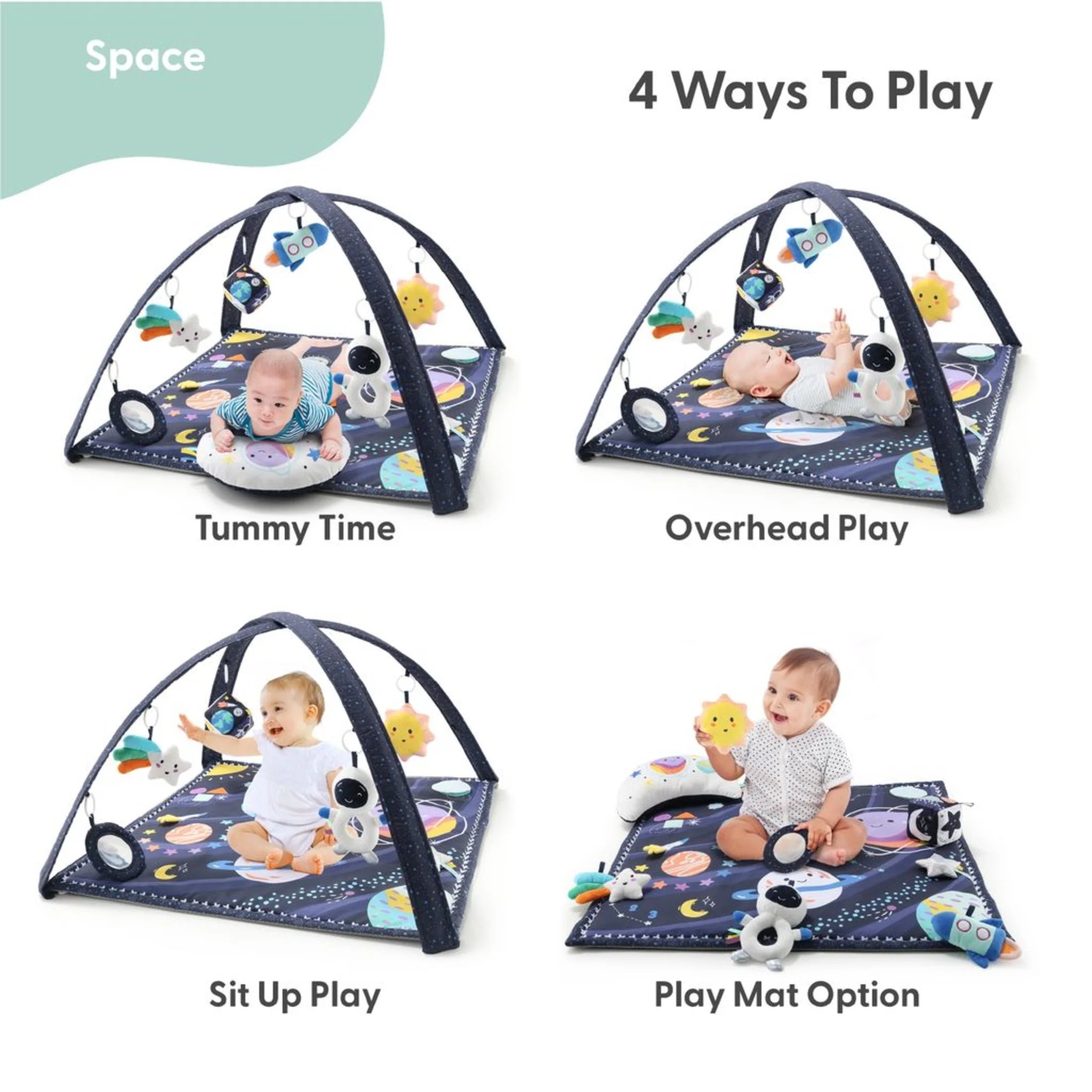 Space-Themed 7-In-1 Activity Play Gym and Playmat for Babies, 7-Piece