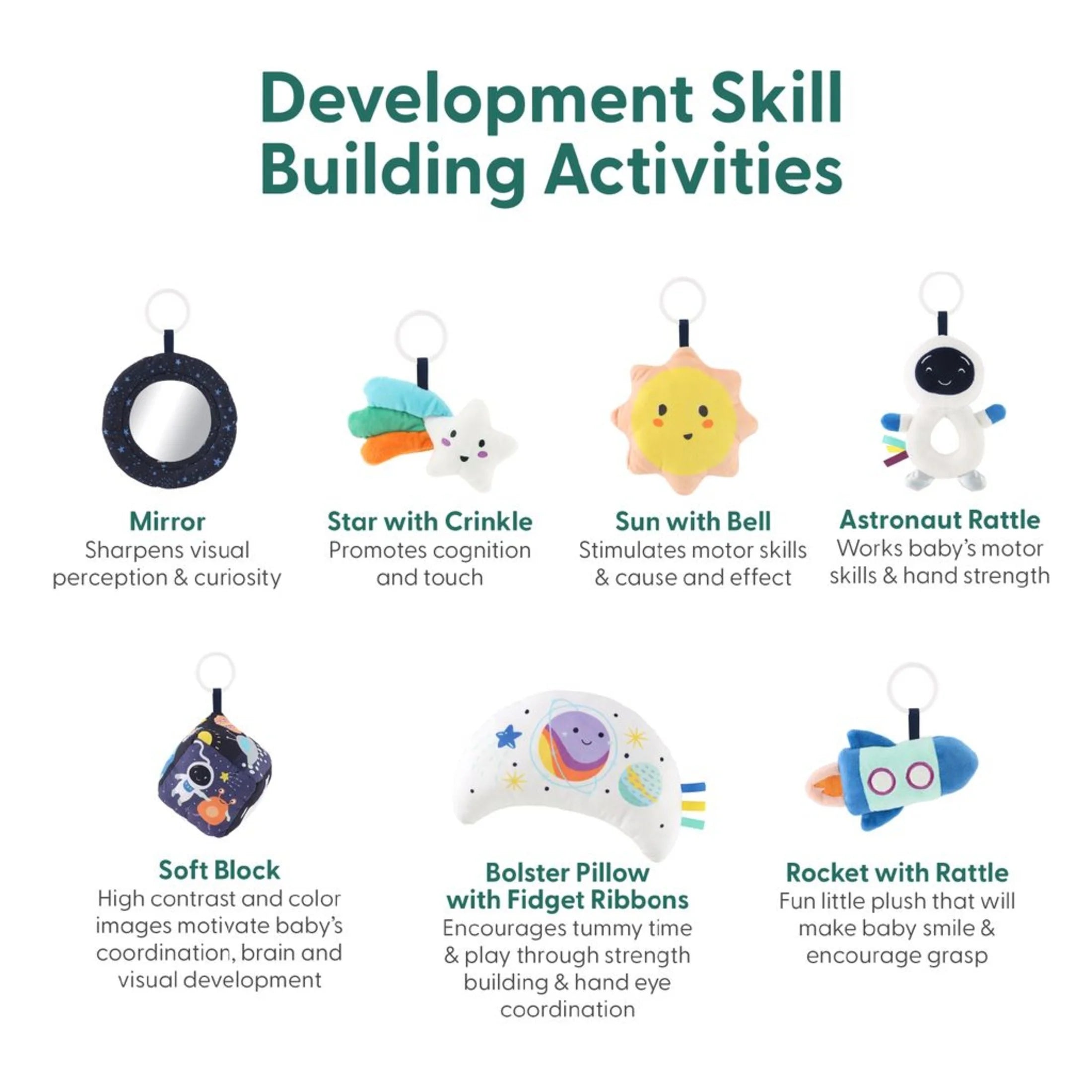 Space-Themed 7-In-1 Activity Play Gym and Playmat for Babies, 7-Piece