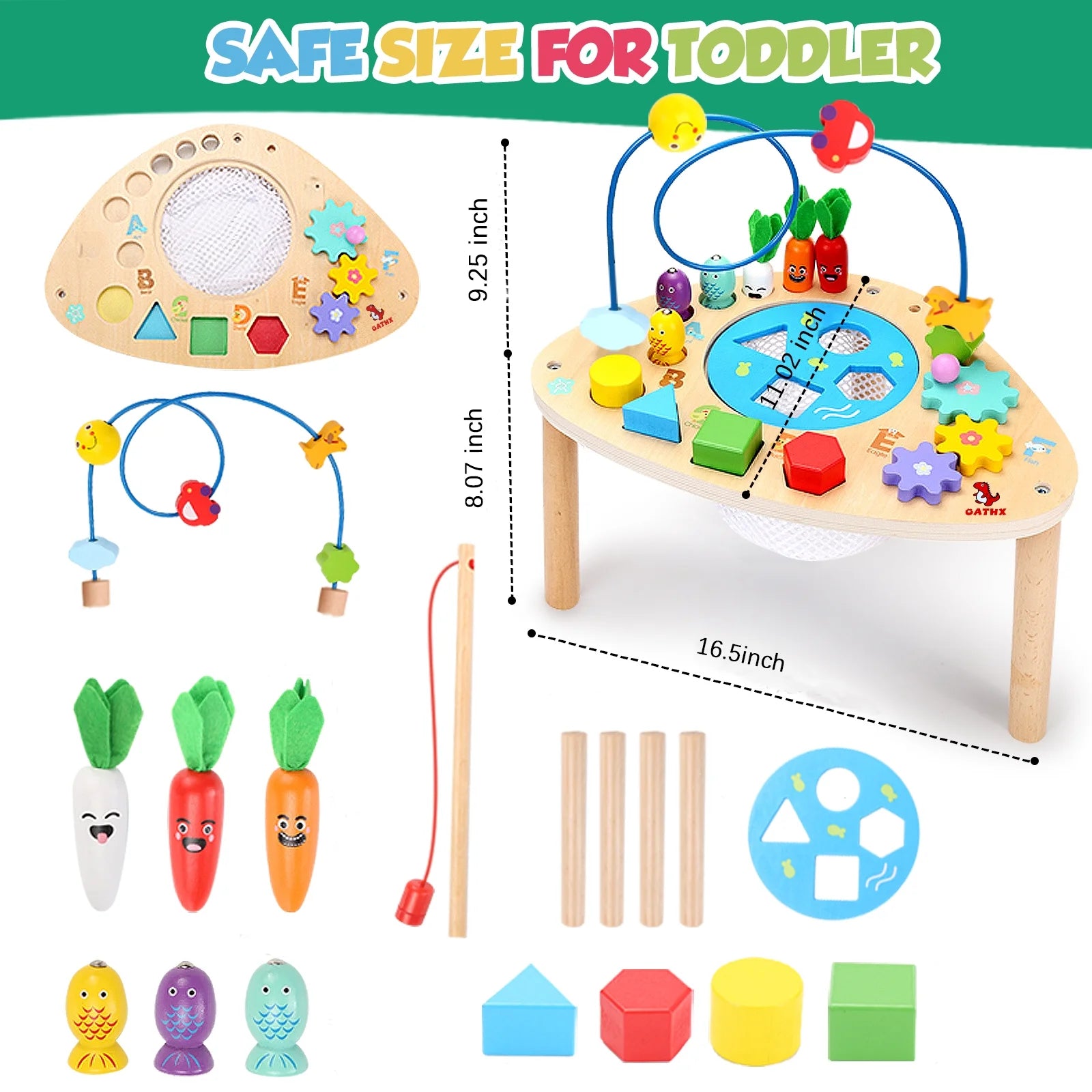 Baby Activity Table Toys Bead Mazes Board Wood Montessori Education Learn Child Birthday Gifts