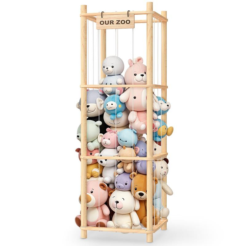 Organizer, Wooden Cute Zoo Toy Holder for Toddler Rooms, Playrooms & Bedrooms