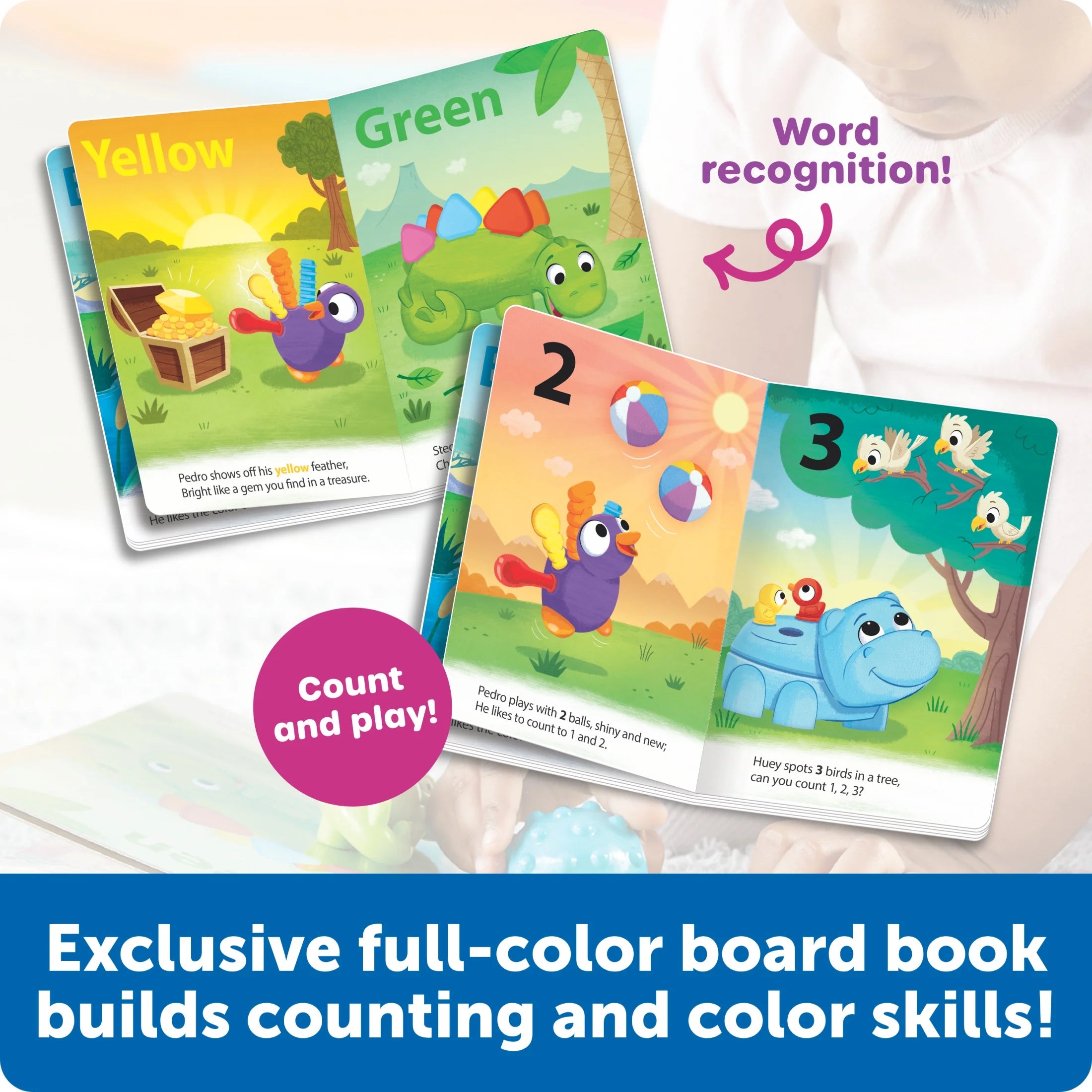 Spike and Friends Counting & Colors Book Set -Toddler Activities, Color Teaching Toys, Age 18 Month+