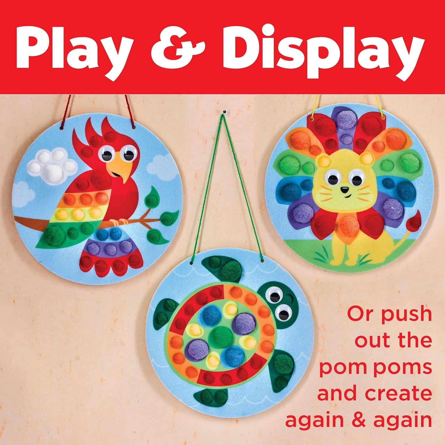 Pom Pom Pictures: Animals - Preschool Learning Activities, Sensory Toys for Toddlers, Toddler Arts and Crafts (Ages 3+)
