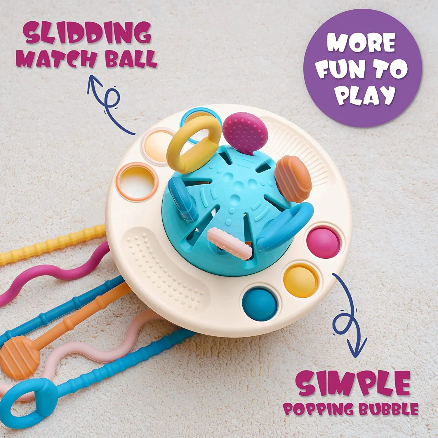 Baby Sensory Montessori Toys for 1 Year Old – Pull String Developmental Toy for Babies 6-12 Months,Toddler Birthday Gift Travel Toy for Boy Girl