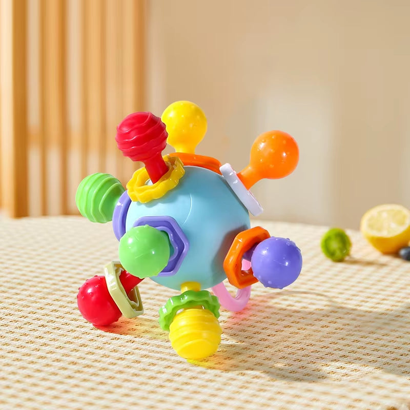 Montessori Toys Baby 0 12 Months Rattles Grasping Ball Infant Silicone Teethers Toy Sensory Activity Development Toys for Babies