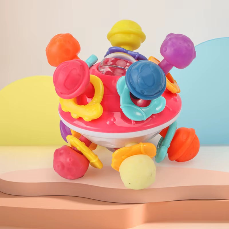 Montessori Toys Baby 0 12 Months Rattles Grasping Ball Infant Silicone Teethers Toy Sensory Activity Development Toys for Babies