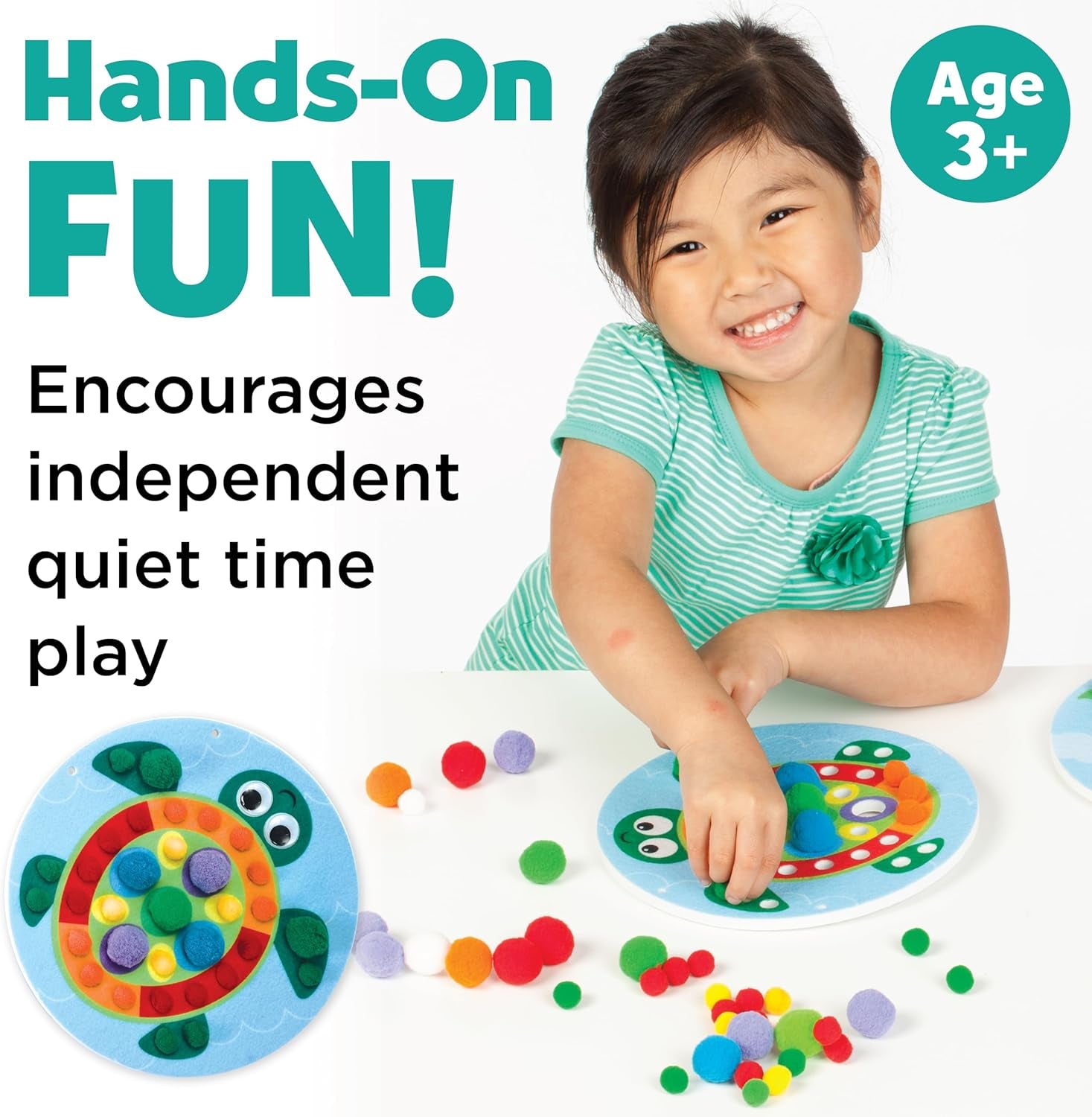 Pom Pom Pictures: Animals - Preschool Learning Activities, Sensory Toys for Toddlers, Toddler Arts and Crafts (Ages 3+)