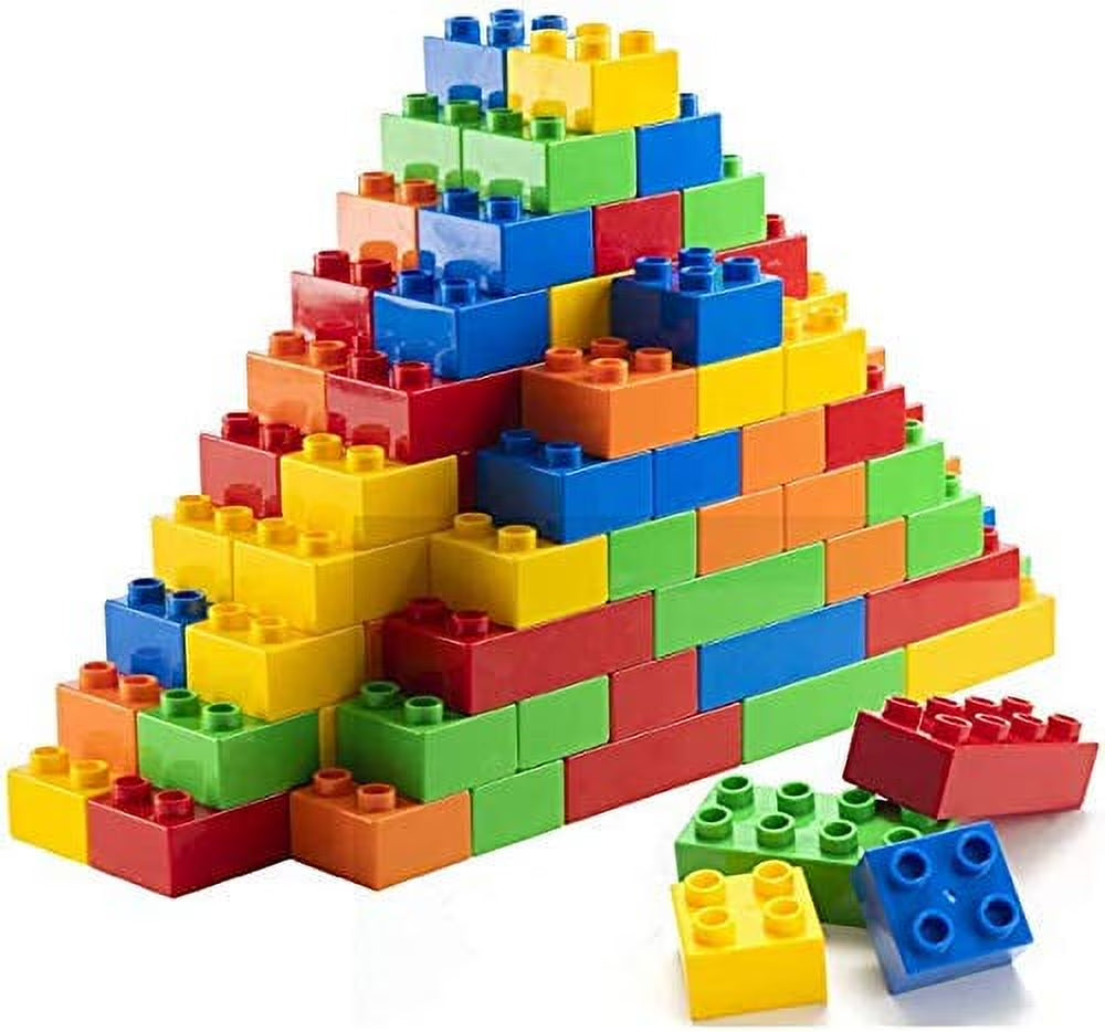 Classic Big Building Blocks Compatible with All Major Brands STEM Toy Large Building Bricks Set for All Ages-100 Piece | Kids Blocks, Stem Toys for Toddler | Educational Toys