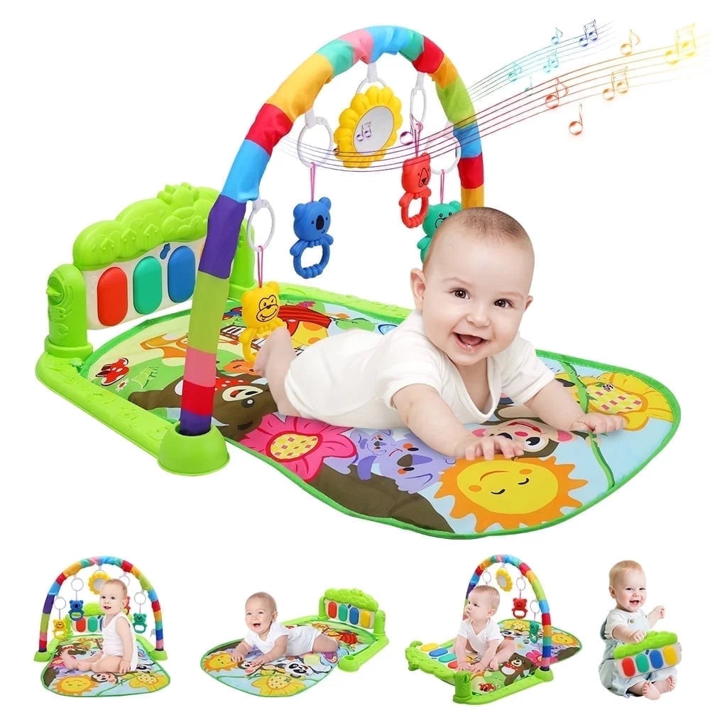 Baby Gym Play Mat for Babies, Play Piano Music Light Playmat Activity Gym for Baby Boy Girl Gift Toddler Activity Center Baby Floor Play Mat for Baby, Green