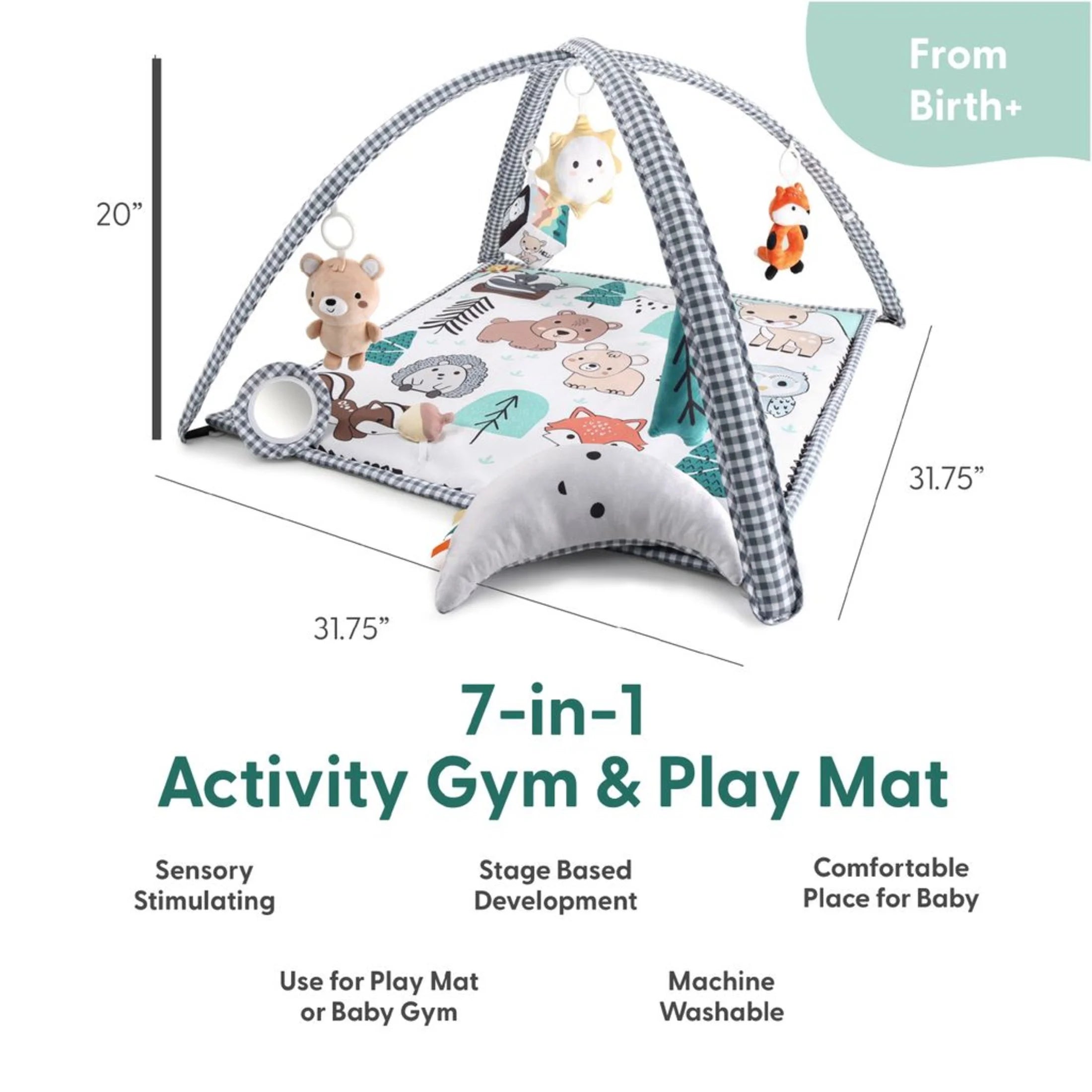 Woodland 7-In-1 Activity Play Gym and Play Mat for Baby
