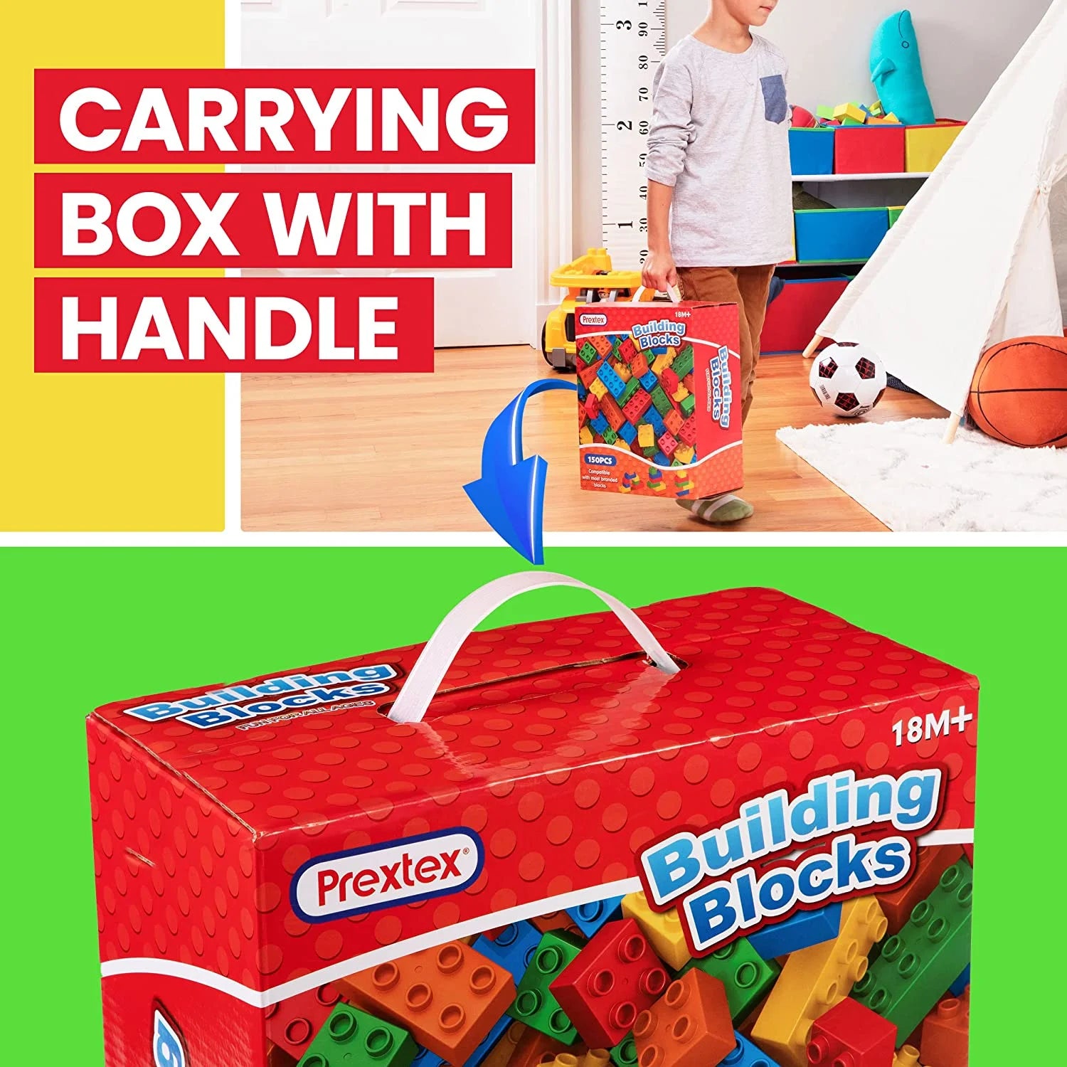 Classic Big Building Blocks Compatible with All Major Brands STEM Toy Large Building Bricks Set for All Ages-100 Piece | Kids Blocks, Stem Toys for Toddler | Educational Toys