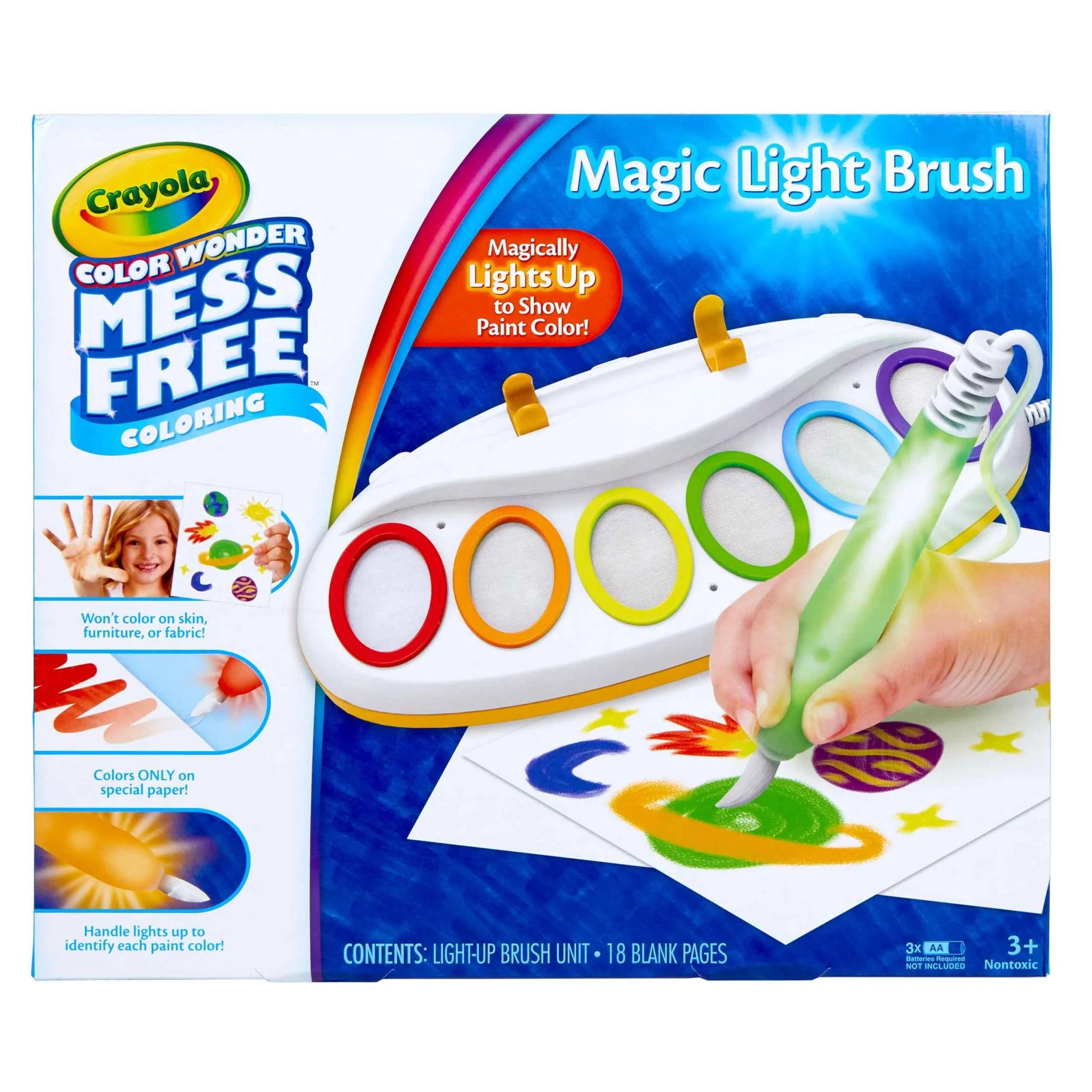 Color Wonder Magic Light Brush, Mess Free Kids Painting Set, Preschool Supplies, Toddler Activities, Educational Toys, Holiday & Christmas Gifts for Ages 3 & Up