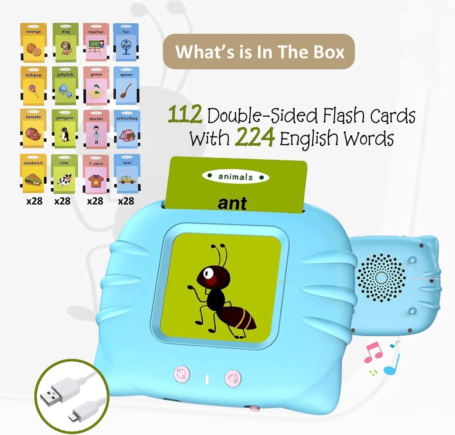 Talking Flash Cards Learning Toys Speech Therapy Toys Autism Toys Games 224 Sight Words with Sound Effect Birthday Gifts