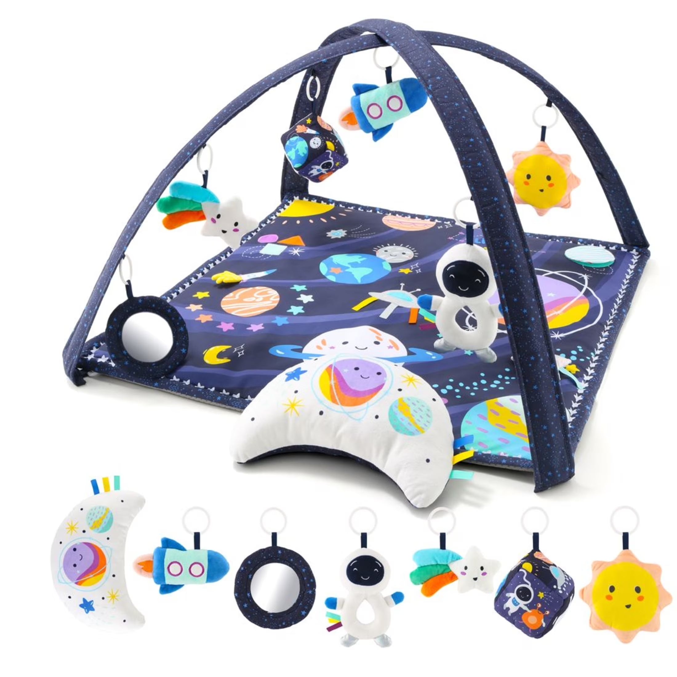 Space-Themed 7-In-1 Activity Play Gym and Playmat for Babies, 7-Piece