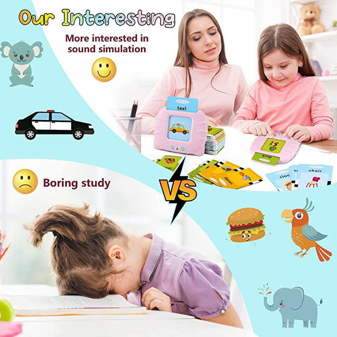 Talking Flash Cards Learning Toys Speech Therapy Toys Autism Toys Games 224 Sight Words with Sound Effect Birthday Gifts