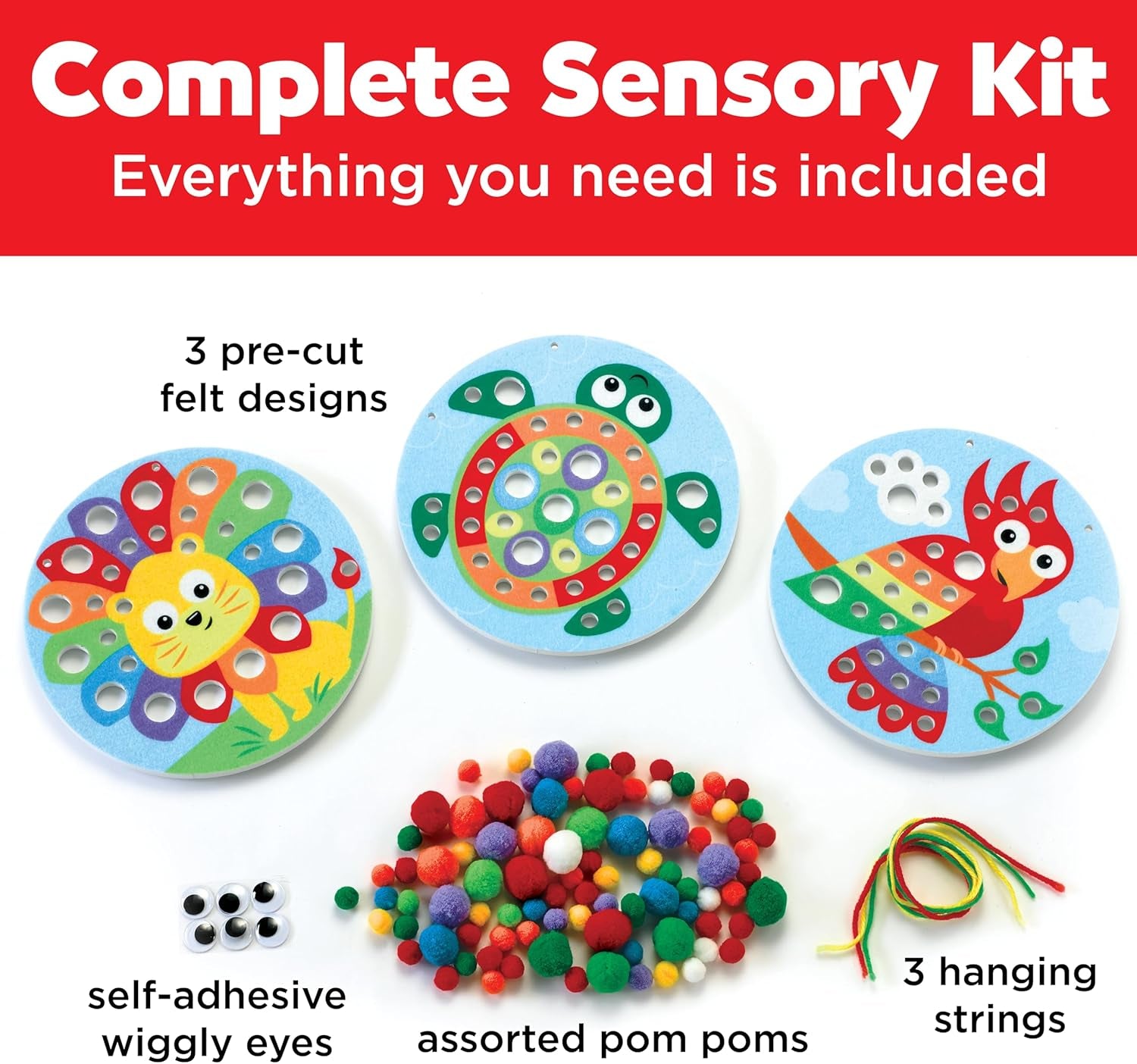 Pom Pom Pictures: Animals - Preschool Learning Activities, Sensory Toys for Toddlers, Toddler Arts and Crafts (Ages 3+)