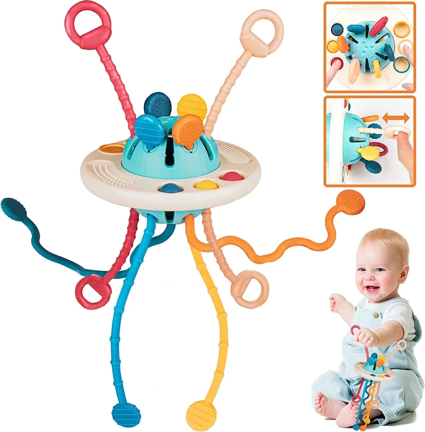 Baby Sensory Montessori Toys for 1 Year Old – Pull String Developmental Toy for Babies 6-12 Months,Toddler Birthday Gift Travel Toy for Boy Girl